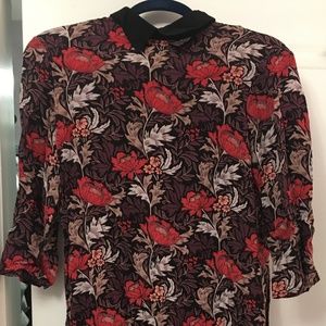 ASOS Warehouse Peter Pan Collar Floral Tunic Dress